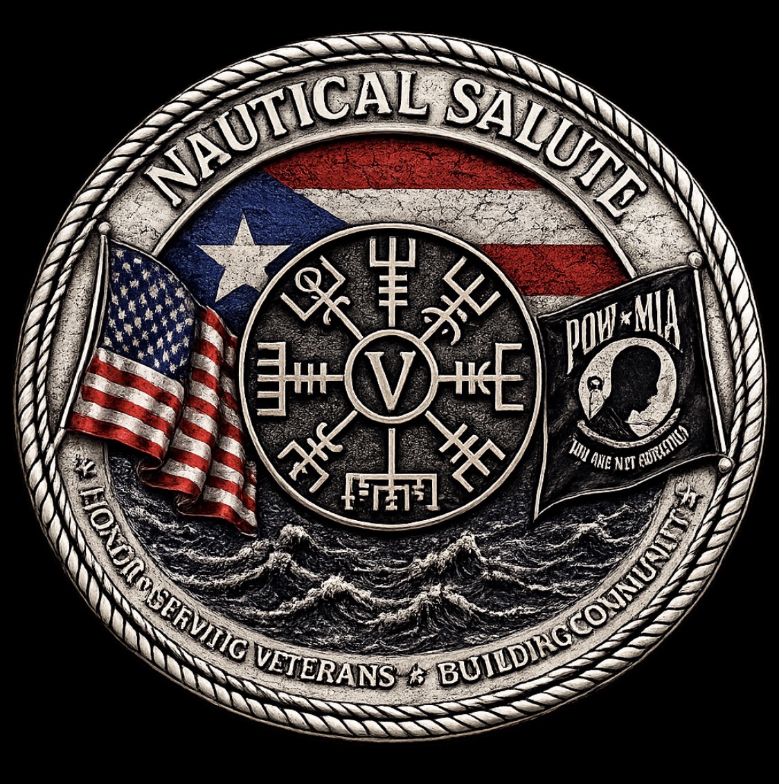 Insignia del Capítulo Puerto Rico de Nautical Salute con la bandera de Puerto Rico